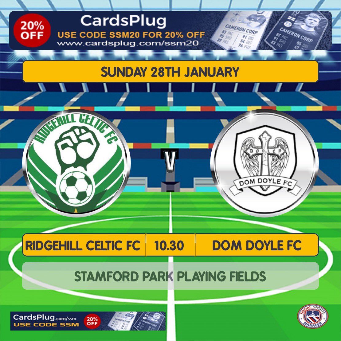 ridgehill celtic fc away! If you’re free come down and support us!