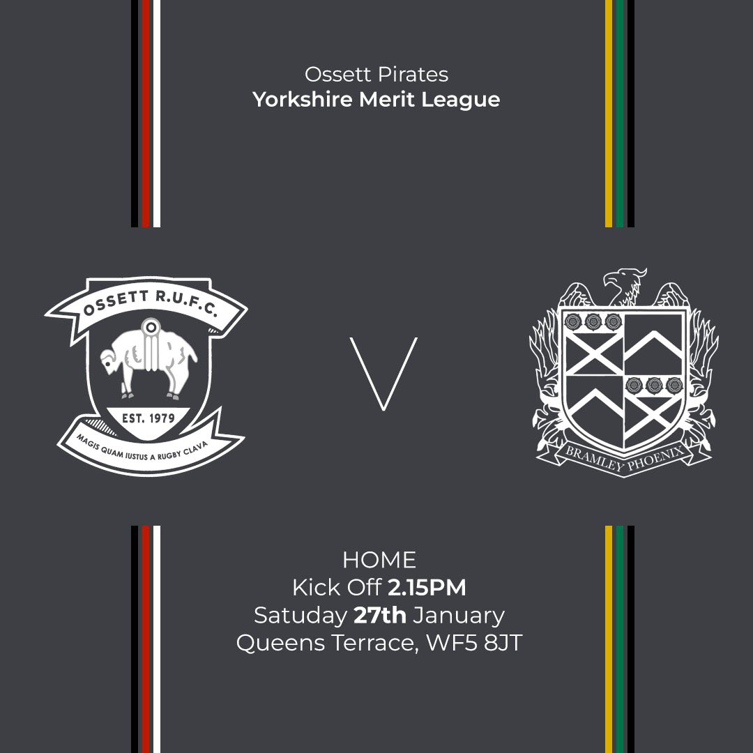 #matchannouncement #monday 📢🚨 This #Saturday will see two #bigmatches against @bramleyrfc! The First XV travel away to play Bramley First XV, while the #Pirates host their Second XV at QT with both matches #kickingoff at 14:15 💪🏻🏉 🏴‍☠️
#rugbyunion #rugbymatch #rugbygram #rugby