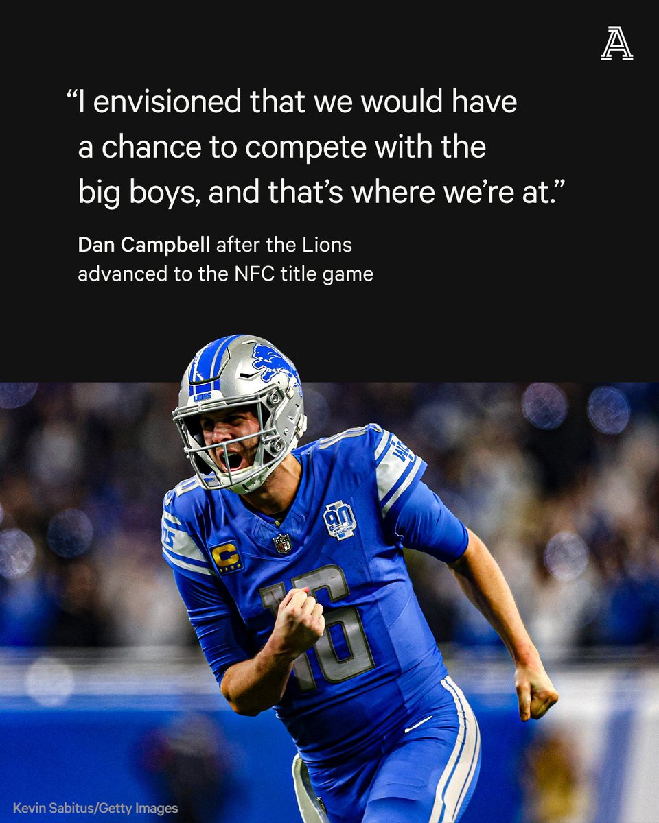 Three years ago, this started. The Detroit Lions began to build. Now, they are here, writes @colton_pouncy. And rewriting expectations for themselves with each passing win ⤵️ theathletic.com/5217876/2024/0…