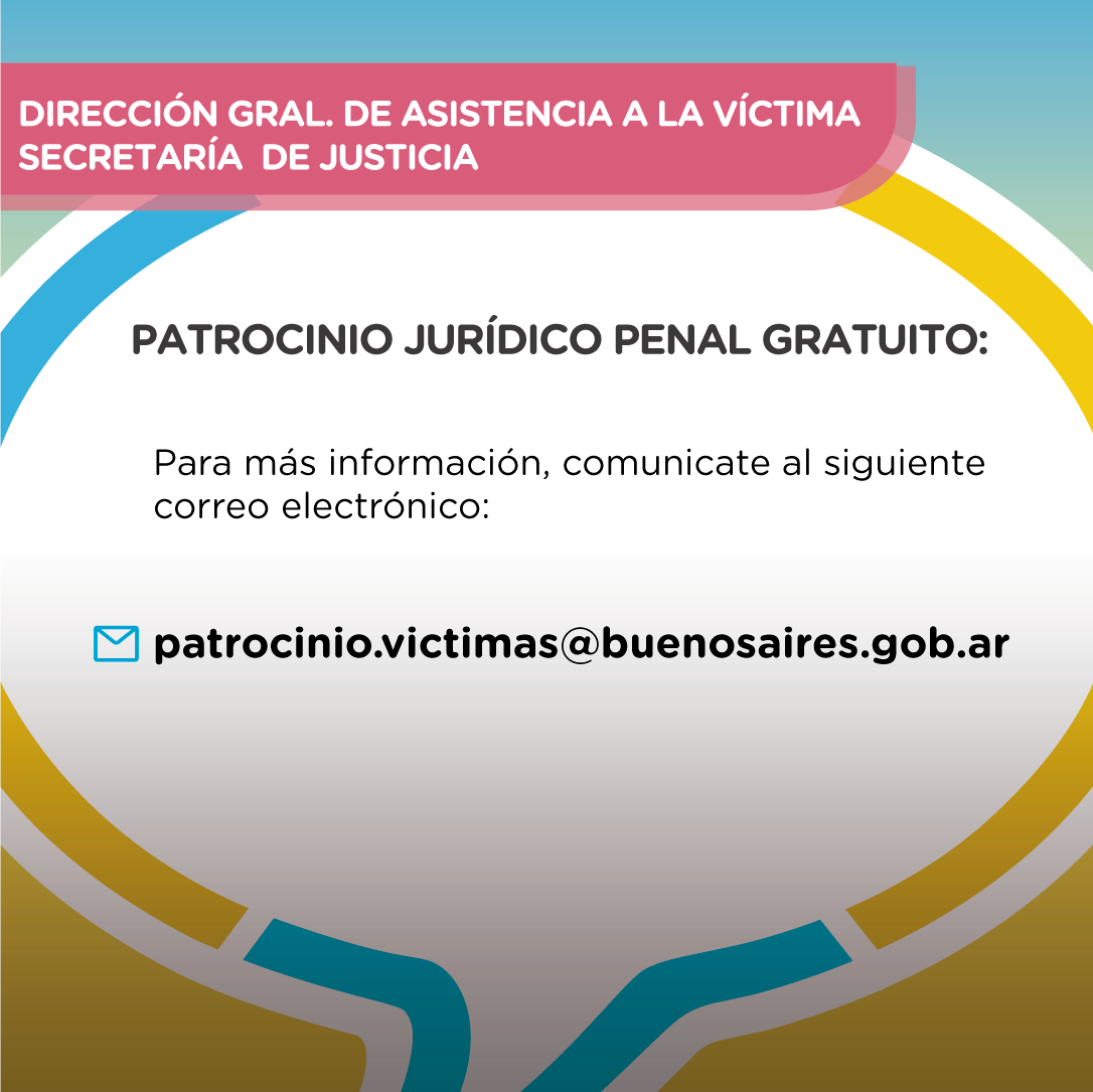 Dirección General de Asistencia a la Víctima (@victimasba) on Twitter photo El 𝗣𝗮𝘁𝗿𝗼𝗰𝗶𝗻𝗶𝗼 𝗝𝘂𝗿𝗶́𝗱𝗶𝗰𝗼 𝗣𝗲𝗻𝗮𝗹 𝗚𝗿𝗮𝘁𝘂𝗶𝘁𝗼 es un servicio que brinda la 𝗗𝗶𝗿𝗲𝗰𝗰𝗶𝗼́𝗻 𝗚𝗲𝗻𝗲𝗿𝗮𝗹 𝗱𝗲 𝗔𝘀𝗶𝘀𝘁𝗲𝗻𝗰𝗶𝗮 𝗮 𝗹𝗮 𝗩𝗶́𝗰𝘁𝗶𝗺𝗮 de la 𝗦𝗲𝗰𝗿𝗲𝘁𝗮𝗿𝗶́𝗮 𝗱𝗲 𝗝𝘂𝘀𝘁𝗶𝗰𝗶𝗮 del <a href="/gcba/">Buenos Aires Ciudad</a> El 𝗣𝗮𝘁𝗿𝗼𝗰𝗶𝗻𝗶𝗼 𝗝𝘂𝗿𝗶́𝗱𝗶𝗰𝗼 𝗣𝗲𝗻𝗮𝗹 𝗚𝗿𝗮𝘁𝘂𝗶𝘁𝗼 es un servicio que brinda la 𝗗𝗶𝗿𝗲𝗰𝗰𝗶𝗼́𝗻 𝗚𝗲𝗻𝗲𝗿𝗮𝗹 𝗱𝗲 𝗔𝘀𝗶𝘀𝘁𝗲𝗻𝗰𝗶𝗮 𝗮 𝗹𝗮 𝗩𝗶́𝗰𝘁𝗶𝗺𝗮 de la 𝗦𝗲𝗰𝗿𝗲𝘁𝗮𝗿𝗶́𝗮 𝗱𝗲 𝗝𝘂𝘀𝘁𝗶𝗰𝗶𝗮 del <a href="/gcba/">Buenos Aires Ciudad</a>