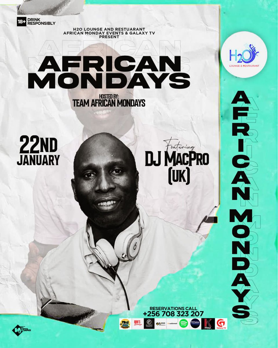 Tonight is an action packed night at H20 bar & Restaurant Kololo with magnificent anticipated performances from your best djz hosted by #africanmondays @Djfikie1.