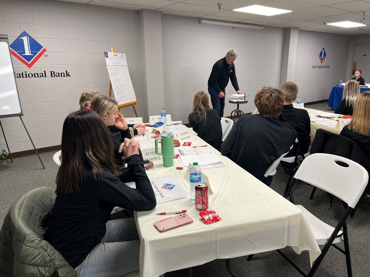 e_fnb's tweet photo. FNB's Junior Board of Directors met this month to discuss Operations. The students learned about how to choose a facility to operate their business, hiring staff, and purchasing equipment. They discussed the cost to build their product and chose a sales price. They also... https://t.co/Hww3898FhK