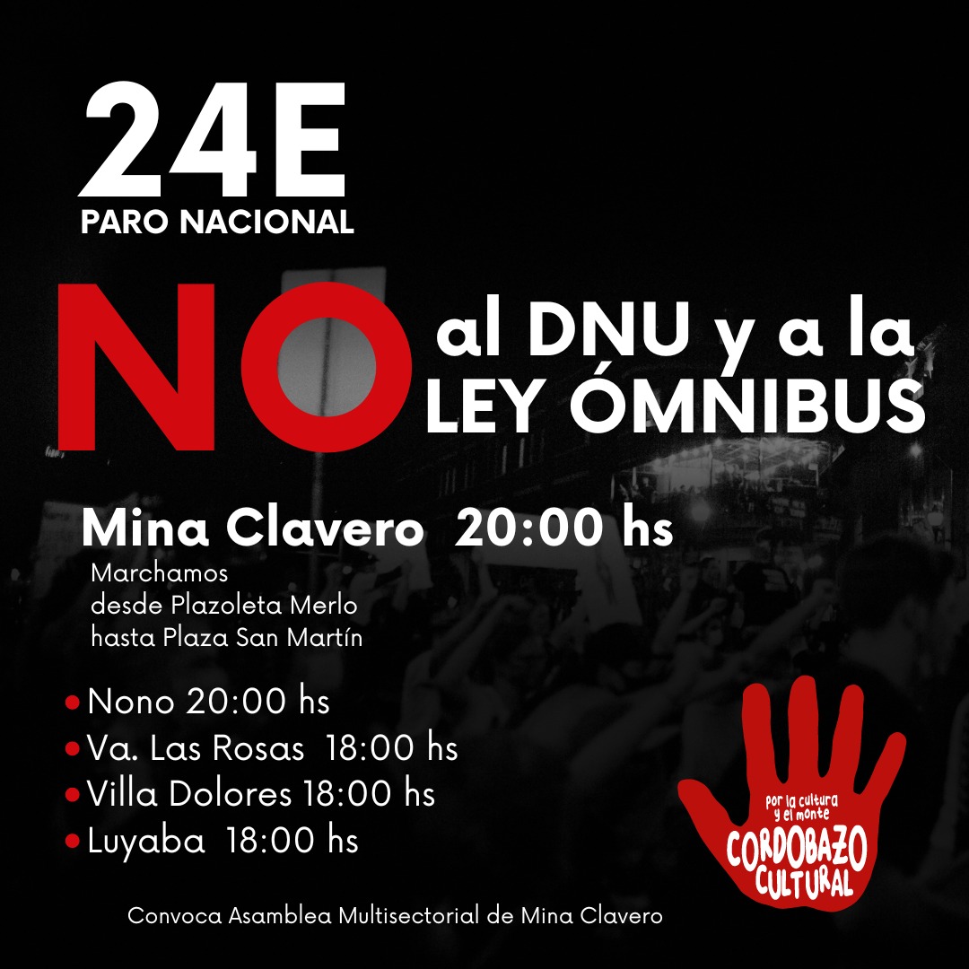 zurdademierda1's tweet photo. #CORDOBA
#Traslasierra
#24EParoGeneral
#MinaClavero 20 hs
#Nono 20hs
#VaLasRosas 18hs
#VillaDolores 18hs
#Luyaba 18 ha https://t.co/U0t41dcLAM