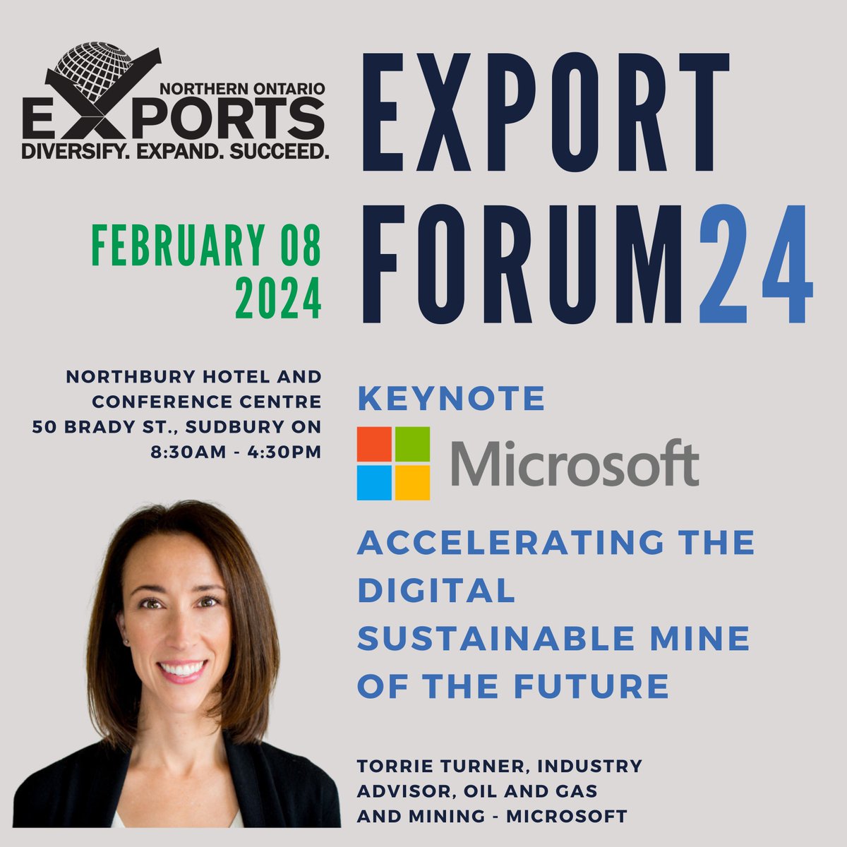 What is #Microsoft's Vision for Mining?

Join our keynote speaker Torrie Turner, Industry Advisor for Oil, Gas, and Mining at Microsoft on February 8 to learn how the most valuable company in the world is developing solutions for the mine of the future.

mssexportforum2024.eventbrite.ca