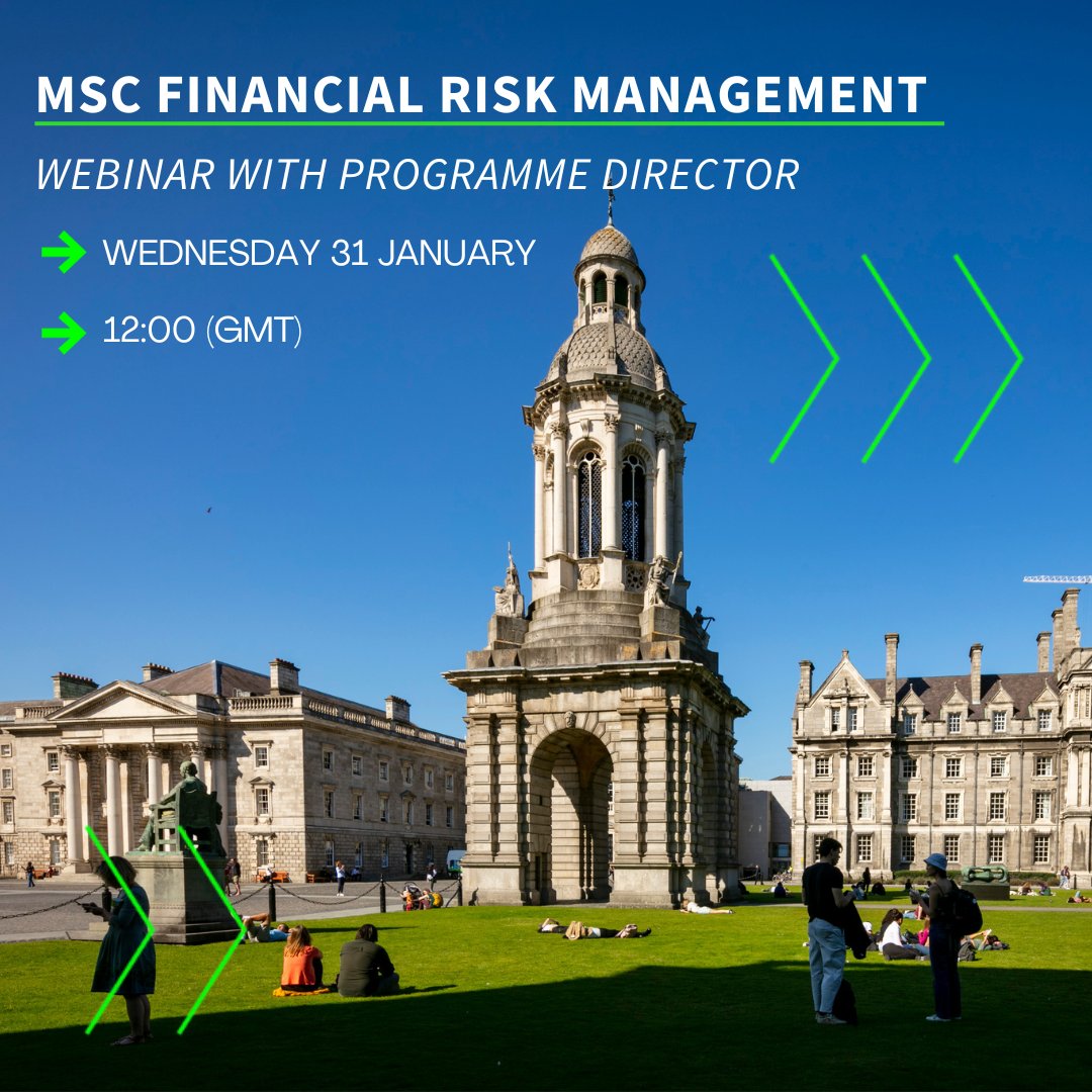 TCDBusiness's tweet photo. Discover more about the #MSc in #FinancialRiskManagement programme with Programme Director, Dr Supriya Kapoor, on January 31 at 12:00 PM (GMT). 
 
Register Here 👉 https://t.co/bLNh0YTOH7
 
#TransformingBusiness #Webinar #Admissions https://t.co/yfEPwC24dE