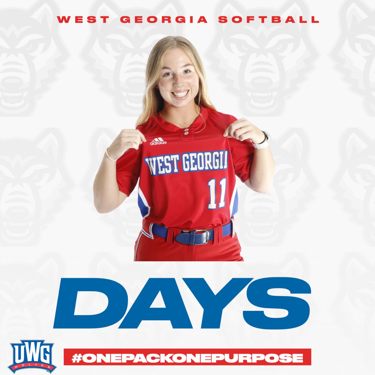 UWGSoftball's tweet photo. 11 days away and it’s Emerson’s day! Try to guess her lie in the comments: 
1.i played the saxophone 
2.i have never broke a bone 
3.i have seen gilmore girls
#weruntogether #onepackonepurpose #emersonsday https://t.co/4tu0sdXQ2g