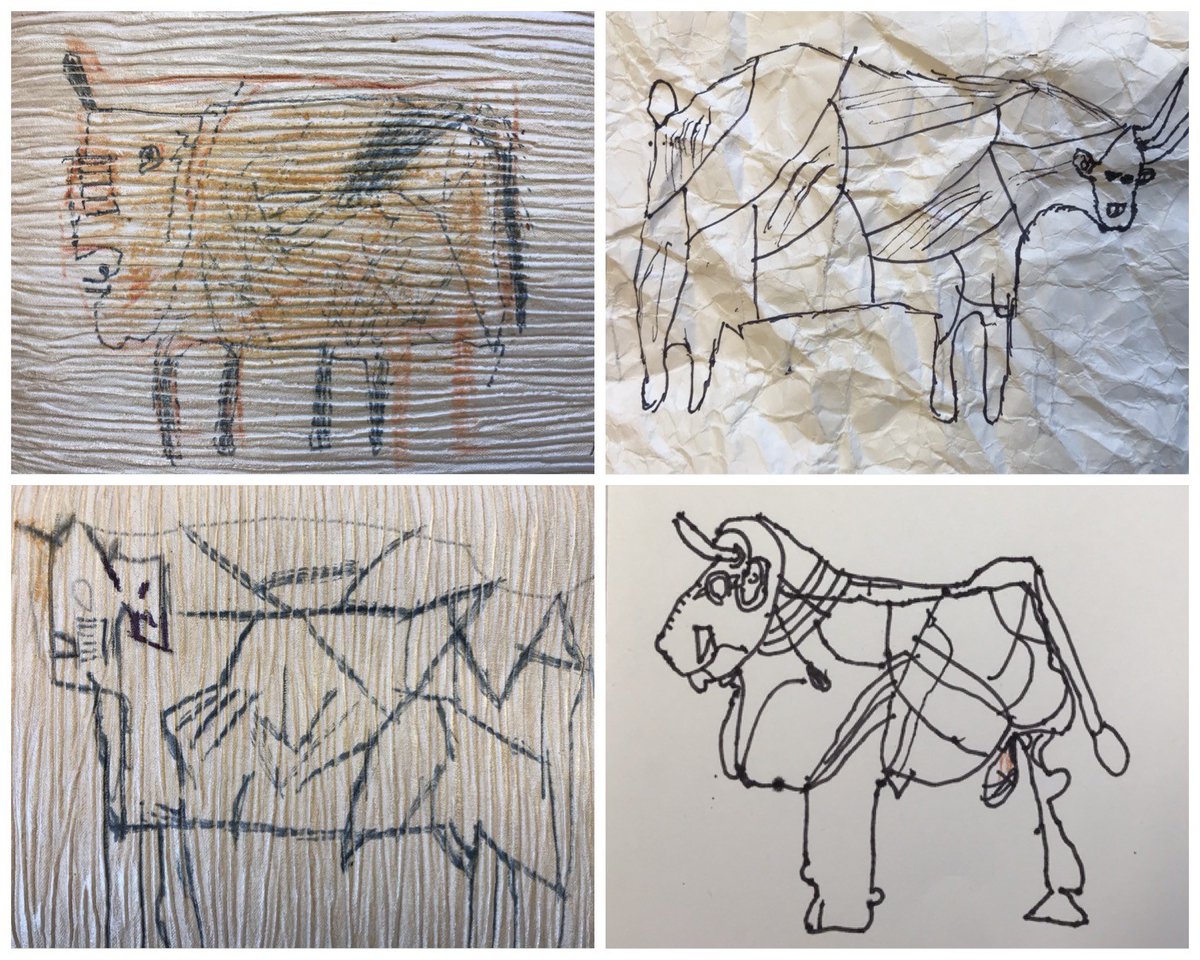 GomersalArt's tweet image. Year 3 have been studying the different bulls drawn by Pablo Picasso in their #sketchbook We have compared them to the animals that can be found in various cave paintings. @PaulCarneyArts @NSEAD1 @theartcriminal @Artsmarkaward #ArtHistory #PrimaryArt #StoneAgeArt @AnneQuinton