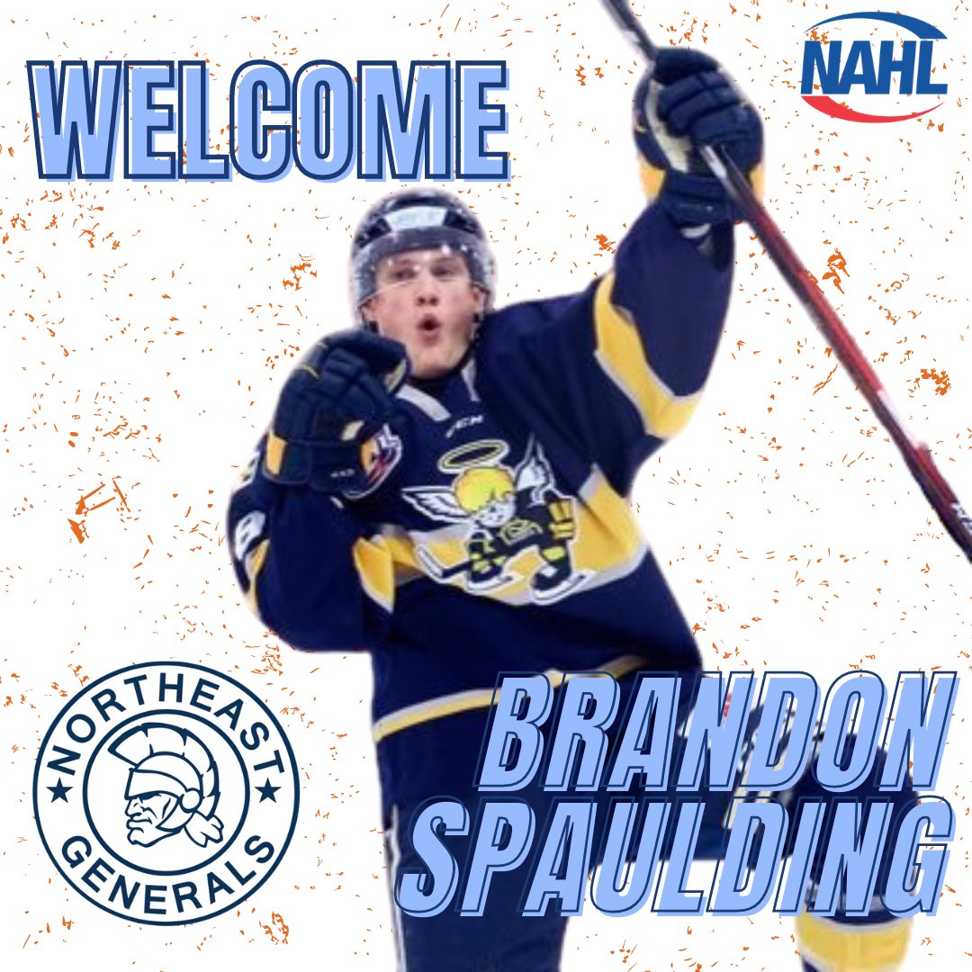 The <a href="/nahlhockey/">NAHL</a> Generals are excited to announce the acquisition of 2003 Forward Brandon Spaulding from the NH Mountain Kings! Welcome to the #GensFamily @brandonspaulding10