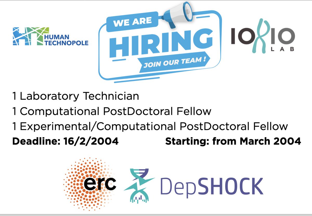 We need two PDFs and a technician💻🧪 to work on high-throughput and sc-CRISPRscreens for our #ERC-funded DepSHOCK project. Let's shape the future of🌐cancer vulnerability maps together - new data modalities, AI models, target prioritisation tools - JoinUs! pls rt 🙏#resarchJobs