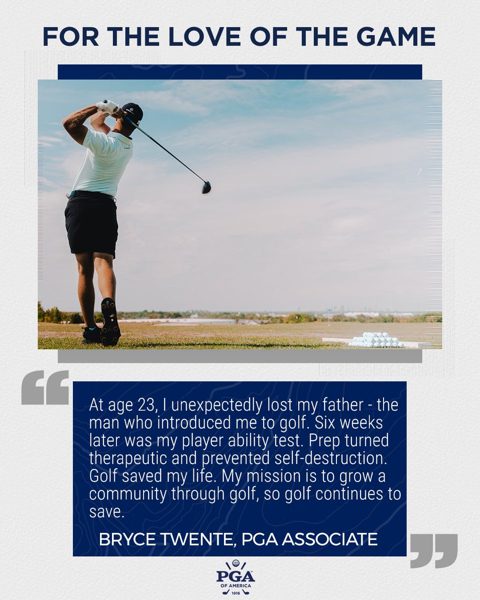 Life Saving. Golf is the game that connects us through ties that run beyond the course. Just ask PGA Associate Bryce Twente.  #WeLovethisGame