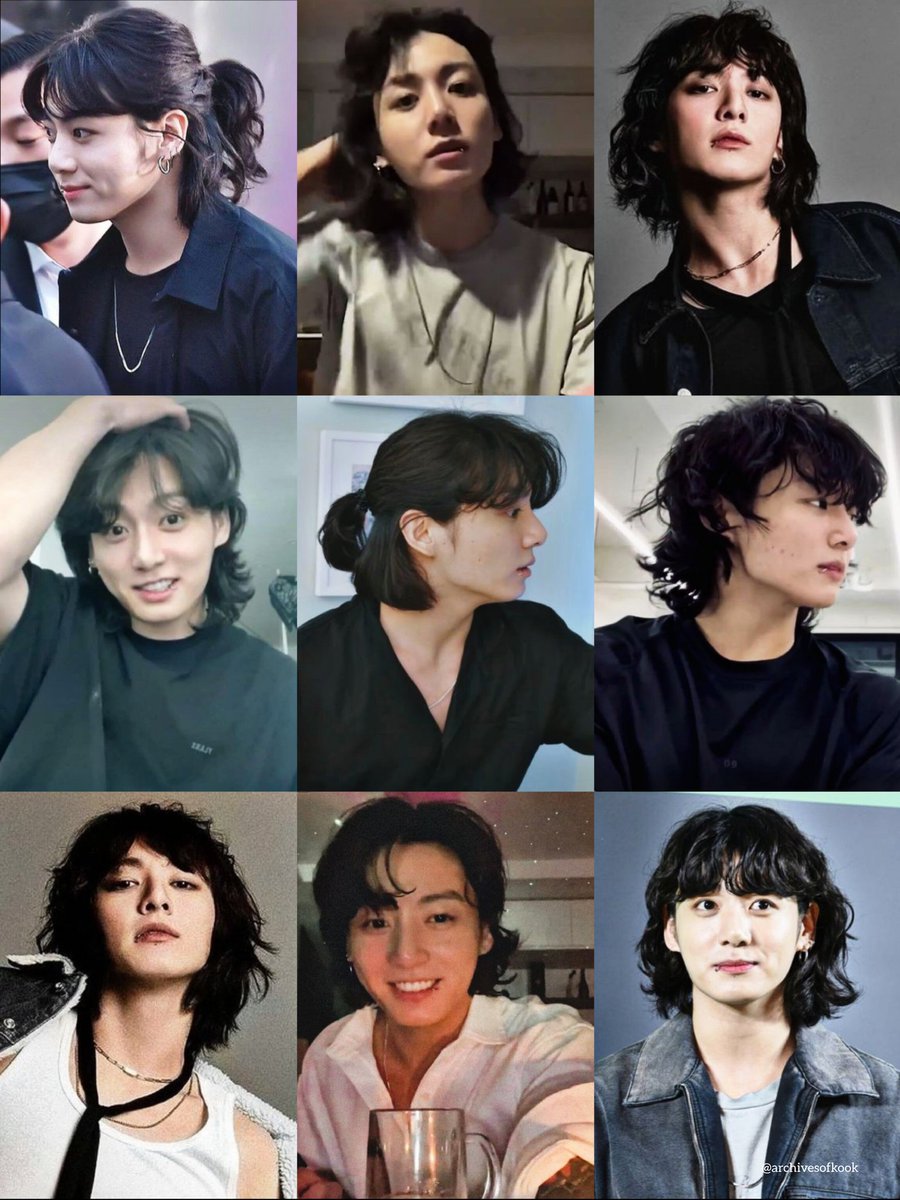 archivesofkook's tweet photo. jungkook's long hair https://t.co/8z9EbaVrBw