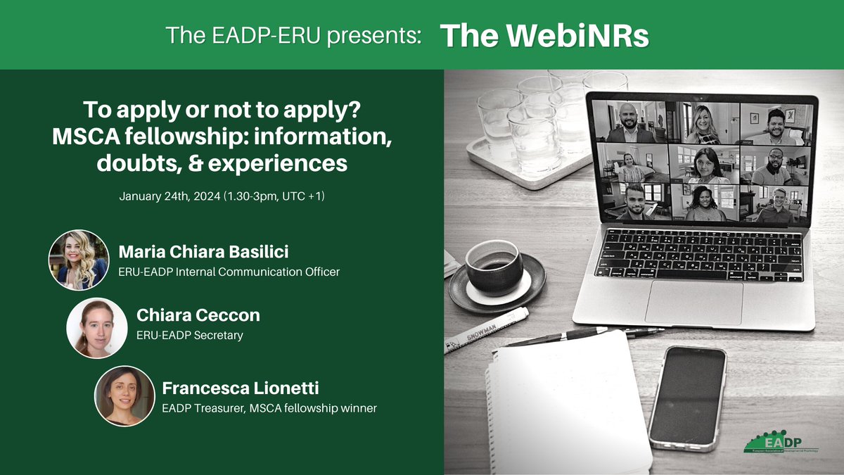 Join us for an insightful WebiNR 🌐"To apply or not to apply? MSCA  fellowship: info, doubts, &amp; experiences" 🎓with Dr. Francesca  Lionetti! Exclusive for National Representatives of #ERU @EADPtweets only. Wednesday, January 24 at 13:30 (UTC +1). Check your email for the link! 📨