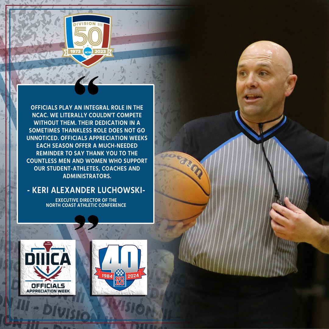 NCAC's tweet photo. Happy Officials Week! We are grateful all of our officials and coordinators. Thank you for giving back to the sport(s) you love as well as your dedication to keeping @NCAC competition fair and safe. #NCACPride 
 
#ThankARef | #ThankYouOfficials | #whyd3 https://t.co/qSAZLn9uKB