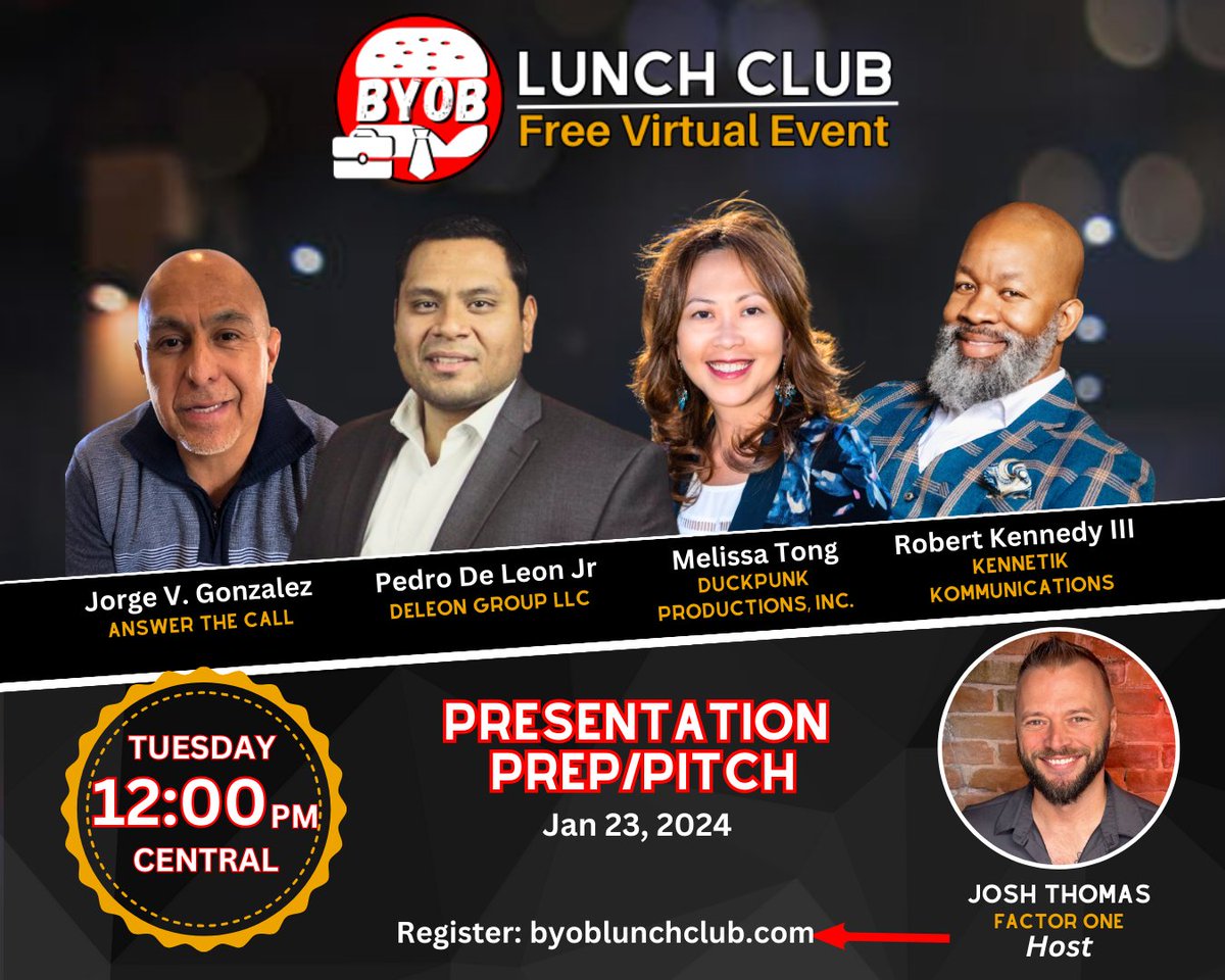 Are you ready for tomorrow's BYOB?

We'll be discussing Presentation Prep/Pitch!

Comment "BYOB" if you want an invite 👇👇👇