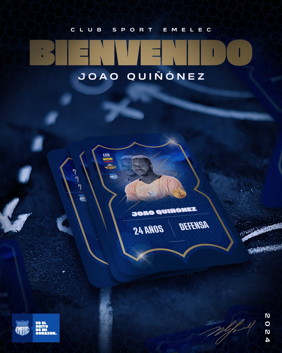 🔵⚡️ #OFICIAL / Joao Quiñonez es nuevo jugador del del Club Sport Emelec. Llega al #Bombillo por un año como jugador libre.