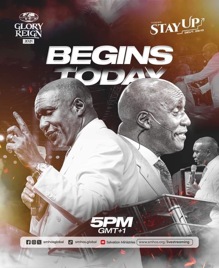 We are on.
#Salvationministries

#DavidIbiyeomie

#GloryReign2024

#StayUp24