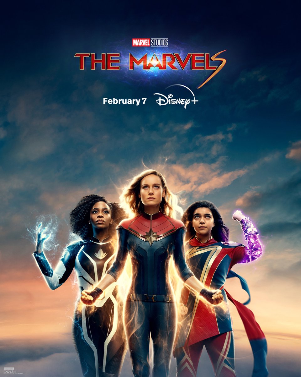 #TheMarvels arrive on @DisneyPlus February 7.