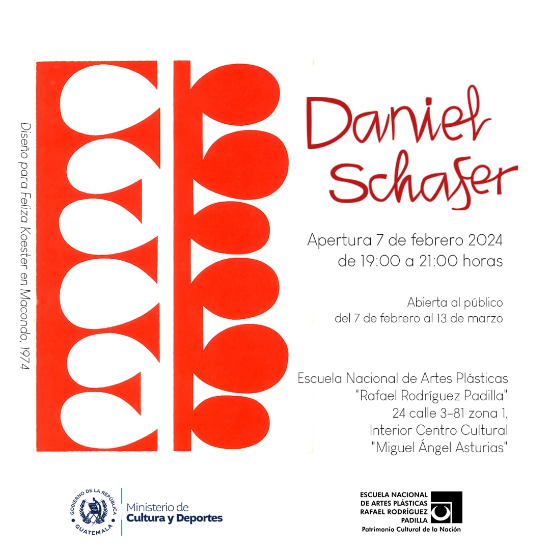 formarteGT's tweet photo. Este 7 de febrero no te pierdas la nueva exposición como homenaje a Daniel Schafer dentro de la galería "Enrique Acuña Orantes" de la Escuela Nacional de Artes Plásticas "Rafael Rodríguez Padilla". ¡Te esperamos!

#3milAñosRiquezaCulturalGT #FormarteGT #GuatemalaAvanza https://t.co/B1phqF2ItY