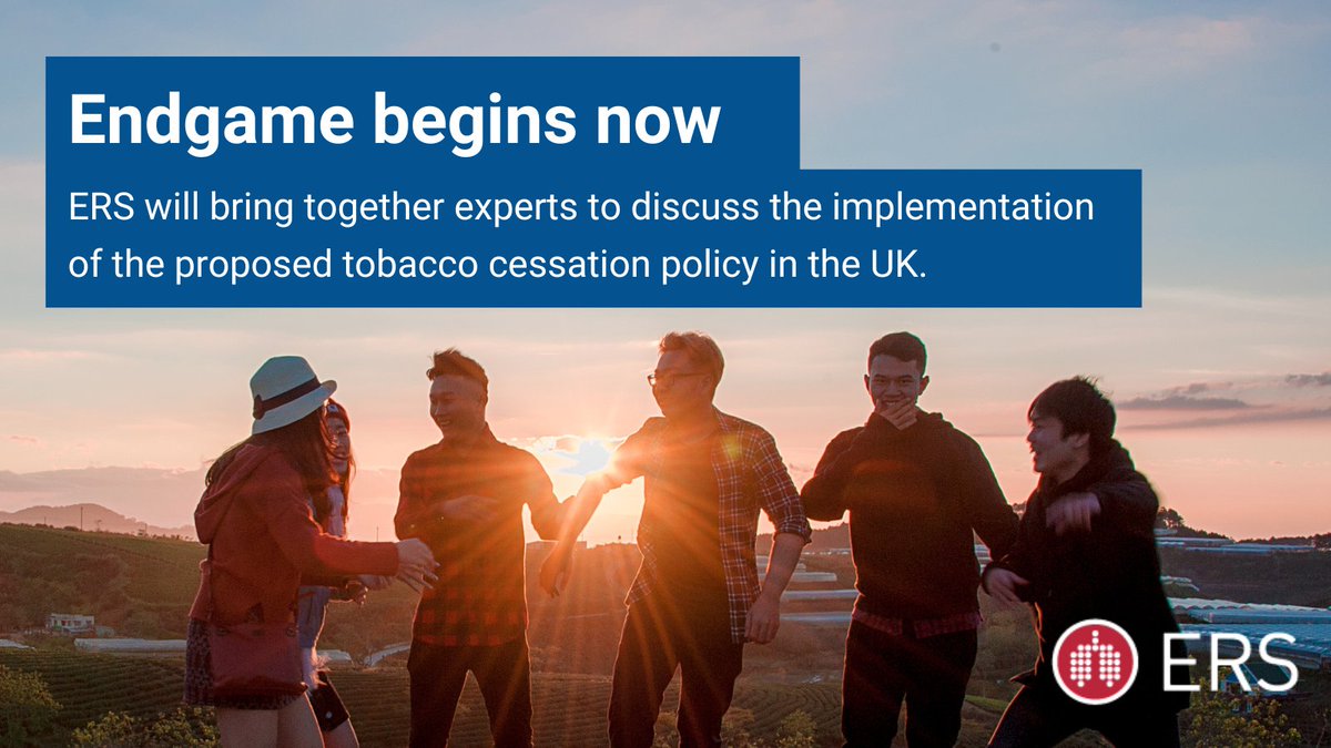 Tomorrow, ERS brings together academics, clinicians, and its Tobacco Control Committee, to discuss proposed tobacco cessation policy in the UK.

The event will help drive the conversation on anti-tobacco policy in the UK and beyond

Endgame begins now

bit.ly/48JwSEl