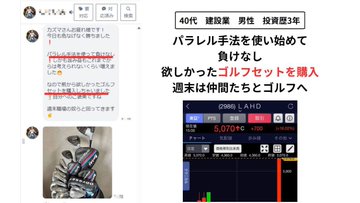 《実績0から成り上がる》
パラレル手法を渡した5人全員が
・40代自営業
2日で月収以上の含み益
・50代主婦
資産+48%増加
株式投資で勝ち組に入りたい人は
《いいねとRT》リプをして教えてくれ♦️