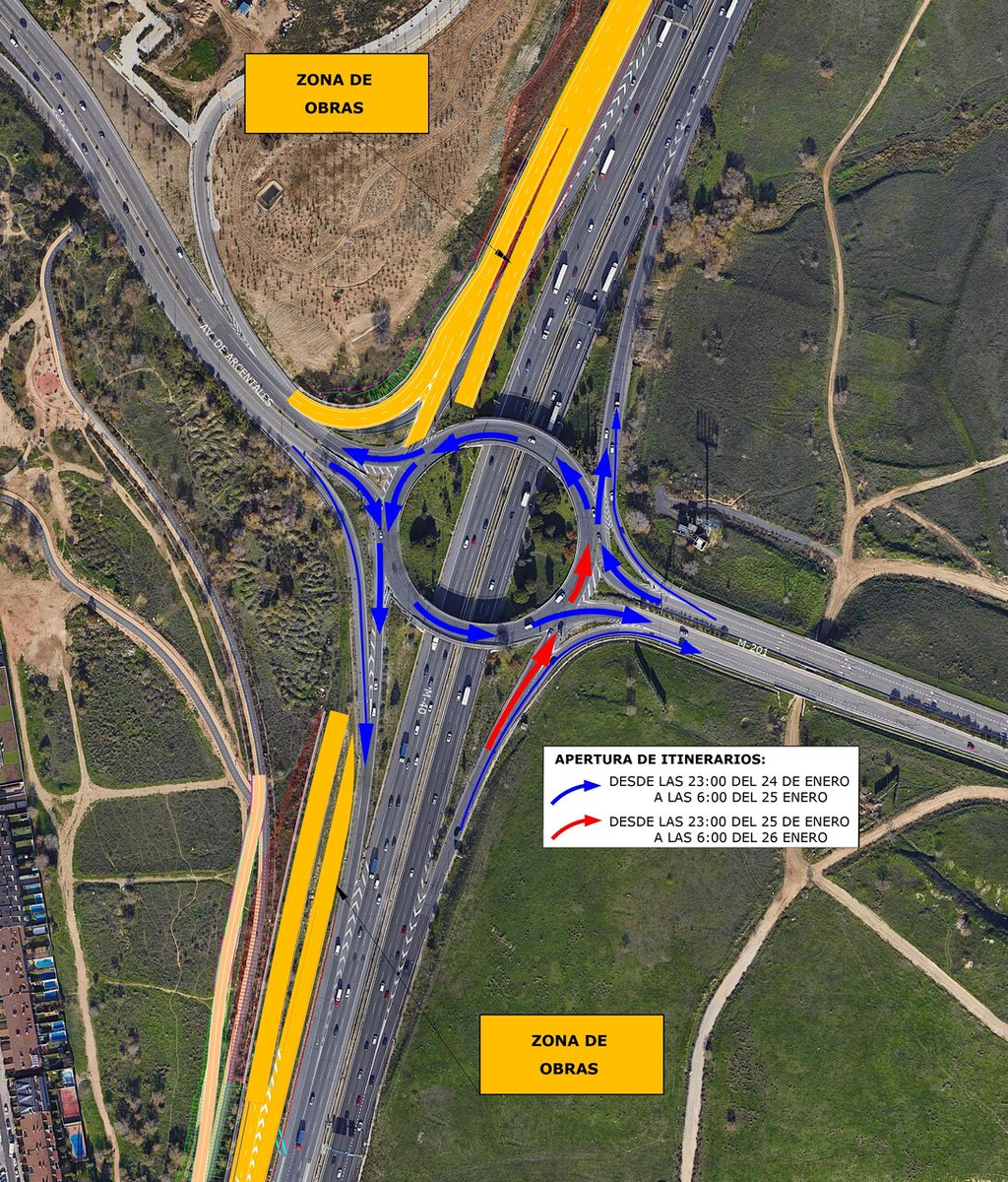 📢La glorieta de #Arcentales sobre la M-40 reabrirá completamente al tráfico este viernes 26 de enero
✅Los vecinos del entorno podrán mejorar sus condiciones diarias de movilidad casi dos meses antes de lo previsto inicialmente
 👉informate.madrid.es/ork0u1