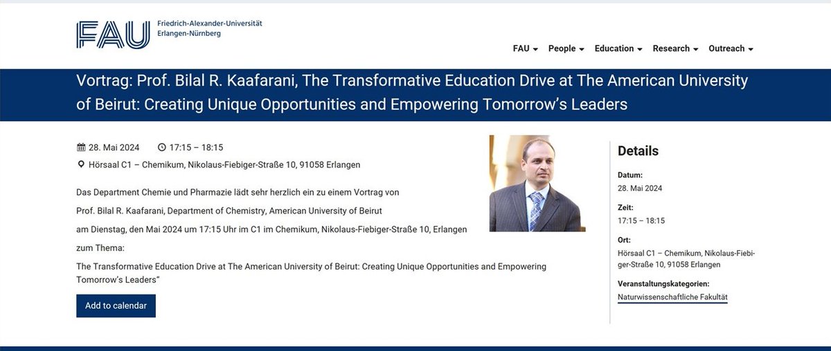 Tsogoeva_Group's tweet image. Save the Date! On 28th May, Prof. Bilal R. Kaafarani @BilalRKaafarani will visit us at @UniFAU to give an exciting #TrEd lecture! Guests are very welcome! 
#TransformativeEducation #FAU