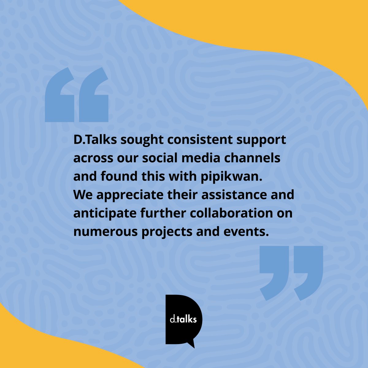 Our comms team supported @dtalks_yyc with drafting copy, scheduling posts, and online presence. 🚀 Here’s what the Director at dtalks had to say about our collaborative journey! 🌟

#ProjectHighlight #TeamSuccess #CommsPros #SocialMediaSupport