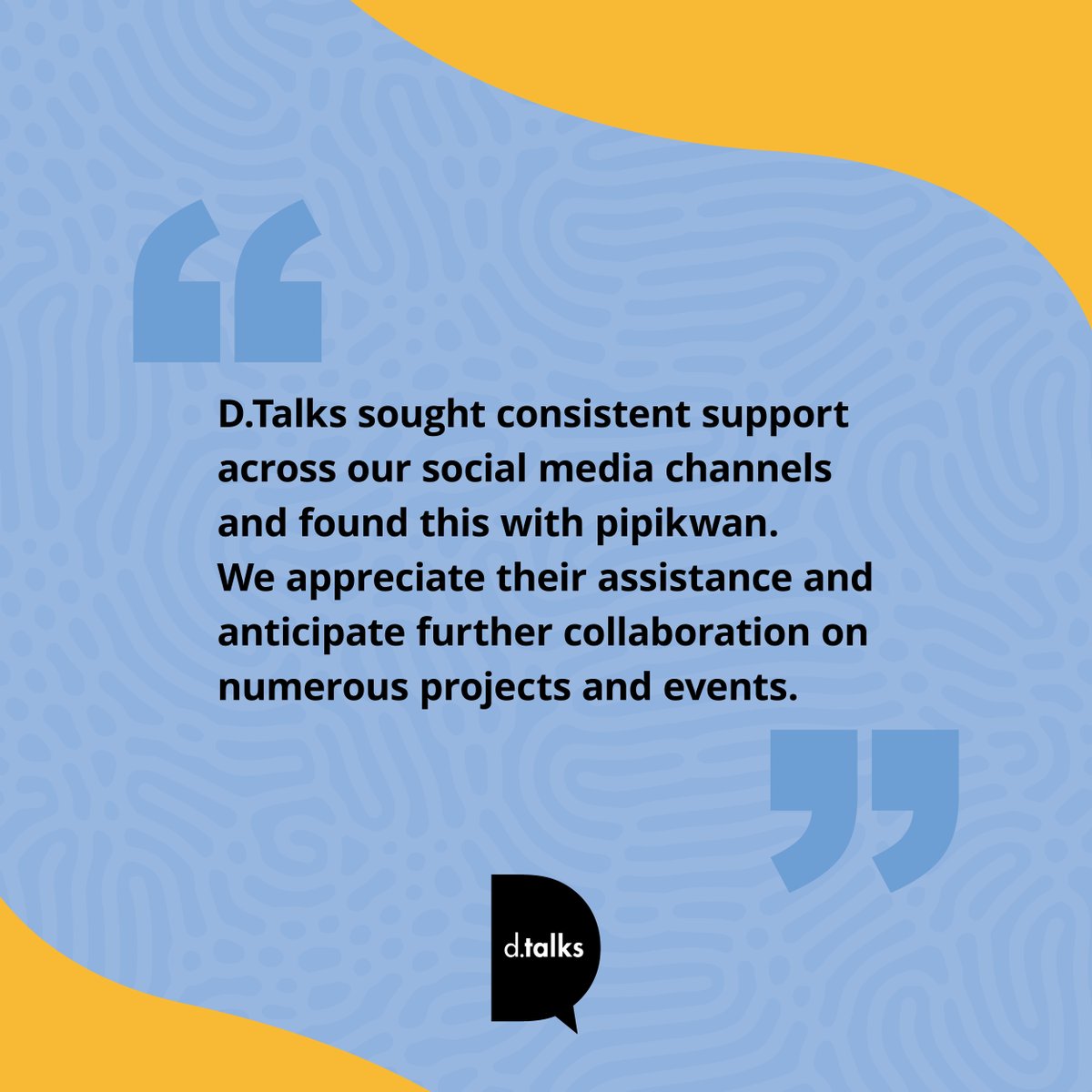 pipikwanpcomms's tweet photo. Our comms team supported @dtalks_yyc with drafting copy, scheduling posts, and online presence. 🚀 Here’s what the Director at dtalks had to say about our collaborative journey! 🌟

#ProjectHighlight #TeamSuccess #CommsPros #SocialMediaSupport https://t.co/0F6mzXAUgj