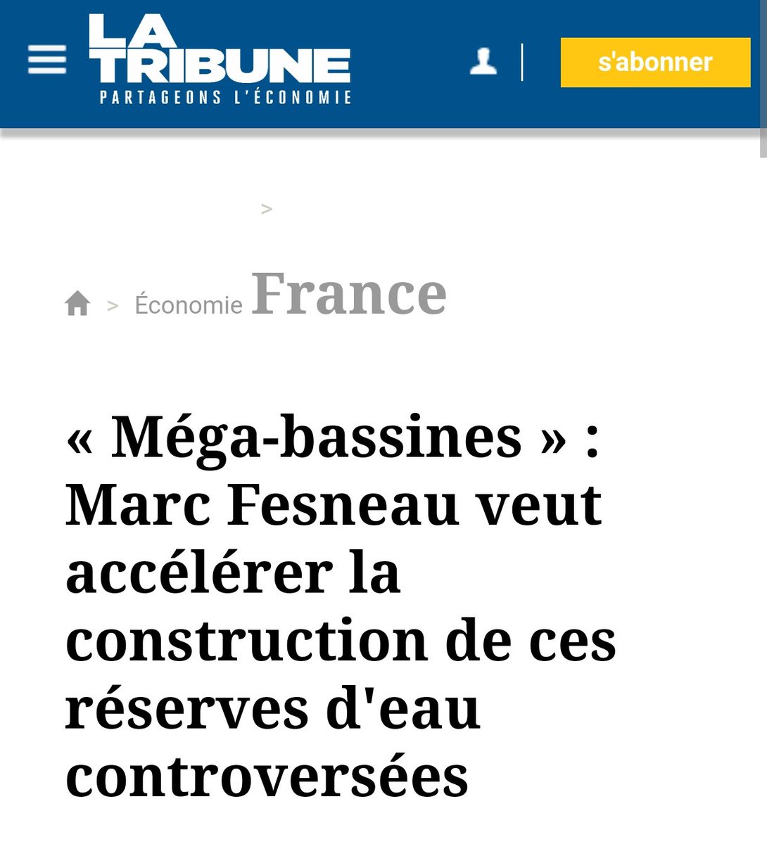 Hallucinant.

Il suffit que les vautours de la FNSEA menacent le gouvernement pour que le ministre leur offre plein de nouvelles mega-bassines pour accaparer davantage la ressource en eau.