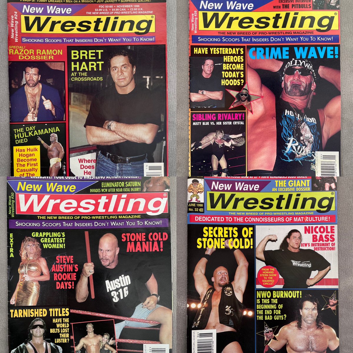 Get these classic back issues of New Wave Wrestling magazine. Website in bio. #newwavewrestling #wrestling #wwe #vintage #wcw #wwf #wrestlingmagazines #oldschoolwrestling #oldschoolwrestlingmagazines #90swrestling #brethart #hulkhogan #razorramon #scotthall @oldschoolmags