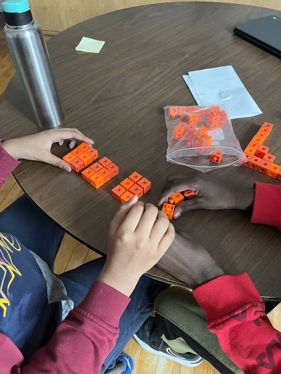 Connecting cubes are a great way to solidify understanding of multiplication concepts.
