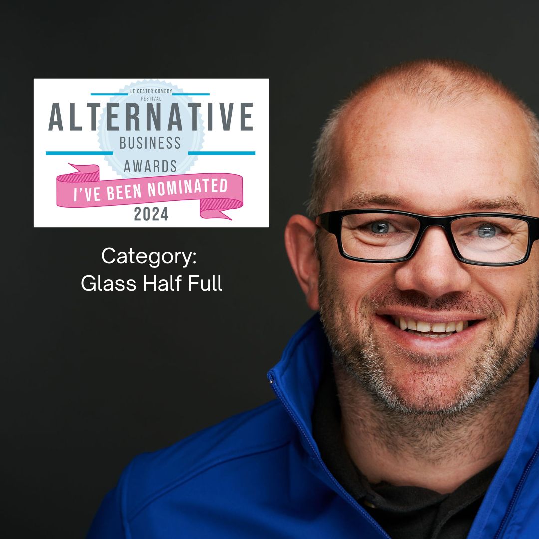 glenfieldelec's tweet photo. Our Director Phil has been nominated for the Glass Half Full award at the Alternative Business Awards - part of Leicester Comedy Festival! 🥂 https://t.co/RlUuyg73wv