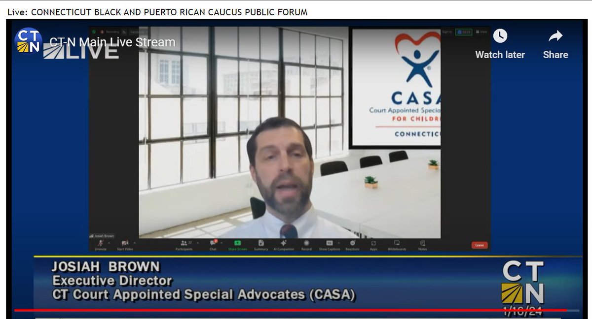 ConnCASA's tweet image. Thanks to the #CT General Assembly&apos;s #BPRC, @SenPBMiller &amp;amp; @CTNetworkTV for the opportunity to discuss the #CASA movement for #children in our state.
Find this &amp;amp; other videos on our @YouTube channel; subscribe:
youtube.com/watch?v=4VXLw6…