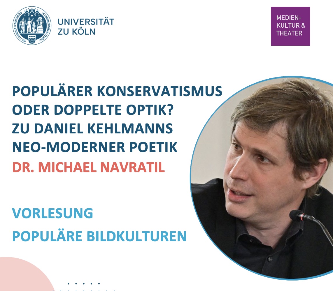 Spreche  morgen an der <a href="/UniCologne/">Universität zu Köln</a> über die (vermeintlich) konservative  Ästhetik im Werk von #DanielKehlmann. Gäste sind willkommen! mekuwi.phil-fak.uni-koeln.de/sites/thefife/…