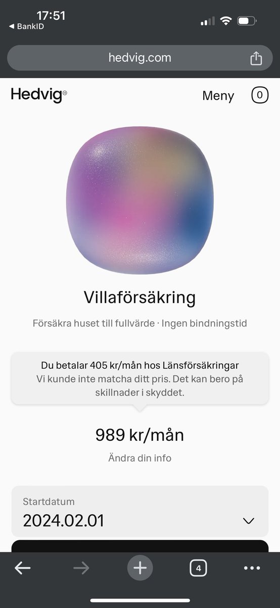 Kollar runt på hemförsäkringar, läste att hedvig prismatcar. Men tydligen inte