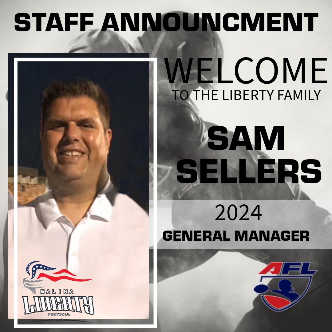 Let’s welcome Sam Sellers to the Liberty family!! <a href="/OfficialAFL/">Arena Football Scorigami</a> #salinaliberty #Liberty #libertynation
