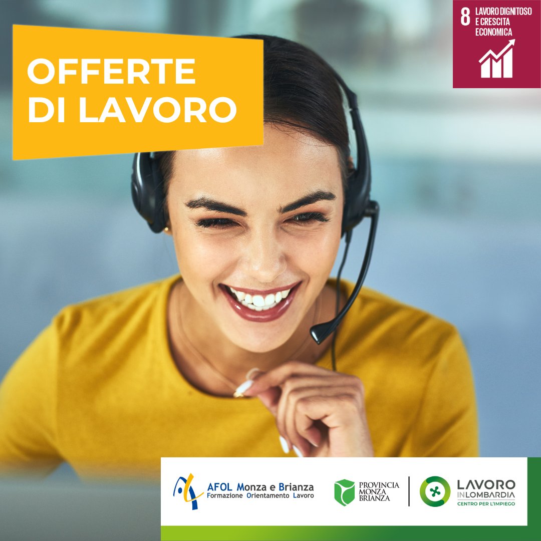 AfolMB's tweet photo. #afolmb #monzabrianza #lavoro #offertedilavoro #cpicesanomaderno #cpimonza #ProvinciaMB #lavoroinlombardia

𝙉𝙪𝙤𝙫𝙚 𝙤𝙛𝙛𝙚𝙧𝙩𝙚 𝙙𝙞 𝙡𝙖𝙫𝙤𝙧𝙤!
Pubblicate le #opportunitàdilavoro settimanali dai Centri per l'impiego: https://t.co/HxCn6g4Plz https://t.co/39prkTFy38