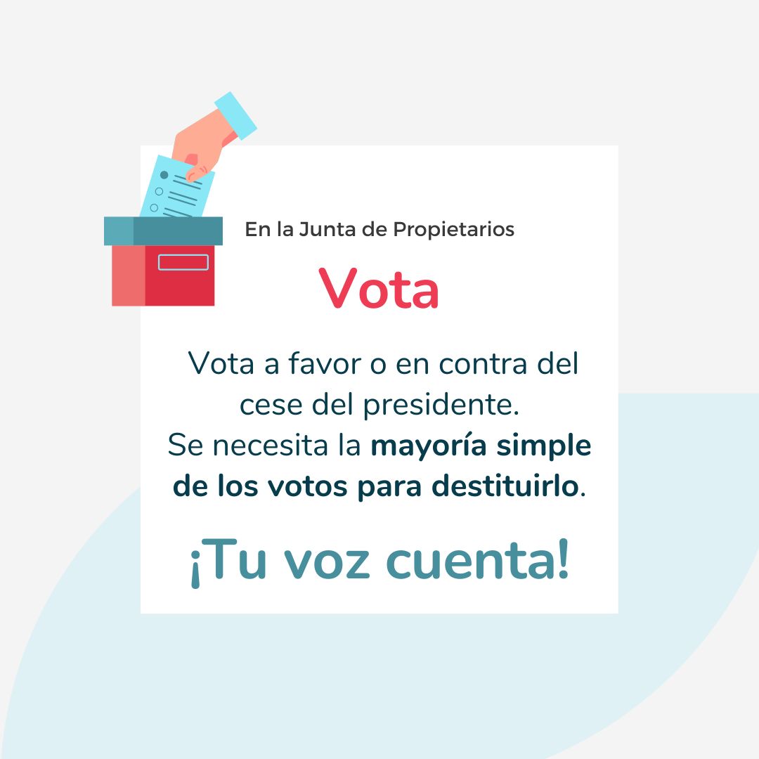 ¿Se puede cesar al presidente de la Comunidad? 🤔Sí, con causa justificada y requisitos legales.
- Reúne apoyo ✅
- Solicita al presidente una Junta 📬
- Podéis convocarla los propietarios 🗓️.
- En la Junta vota 🗳️
#CambioComunitario #DestituciónPresidente #ComunidadUnida