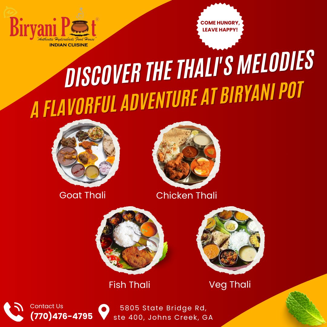 Thali Harmony: Immerse Yourself in the Melodies of Flavors at Biryani Pot! 🍲🎶 #ThaliMelodies #CulinaryHarmony #BiryaniPotExperience