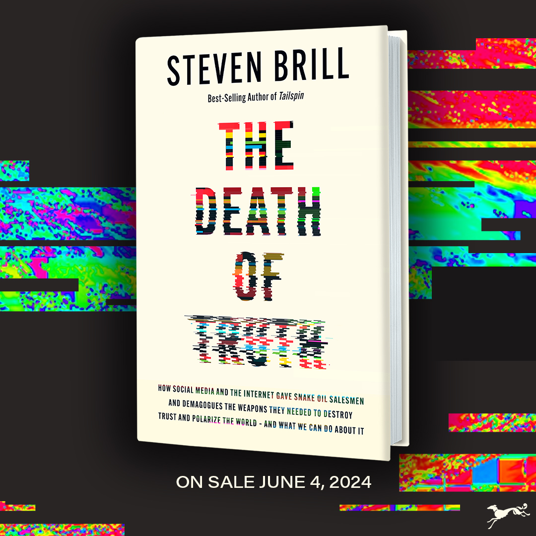Today, Politico Playbook announced the cover of my forthcoming book, The Death of Truth. Read more:
politico.com/newsletters/pl…