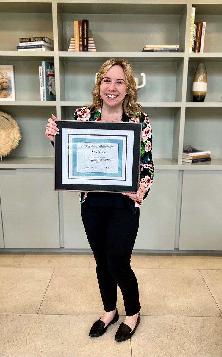 Congratulations to our Assistant Community Manager, Kelly for completing the ACM Development Program! We love celebrating success and we are so proud of her accomplishment! #ModeraSixPines #MillCreekRes #CelebrateSuccess #RockStar