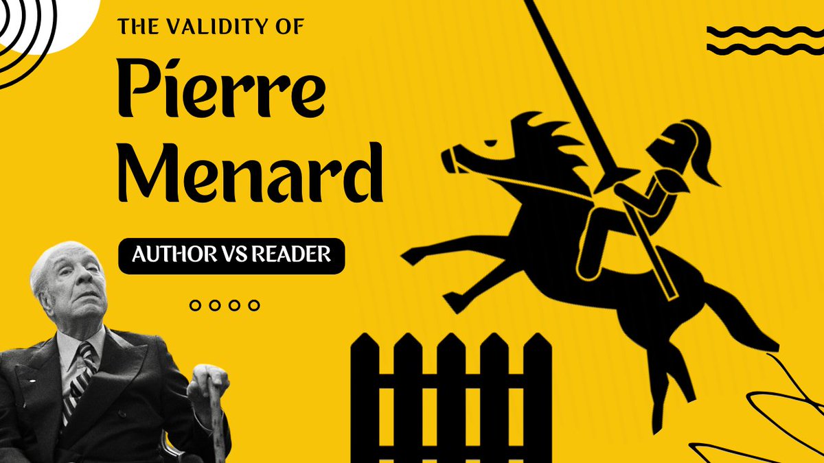 What is the responsibility of a reader vs an author in a text? Let's talk about someone coming to the same conclusion with "Pierre Menard" by #JorgeLuisBorges
youtu.be/QGBobHE14Rg
