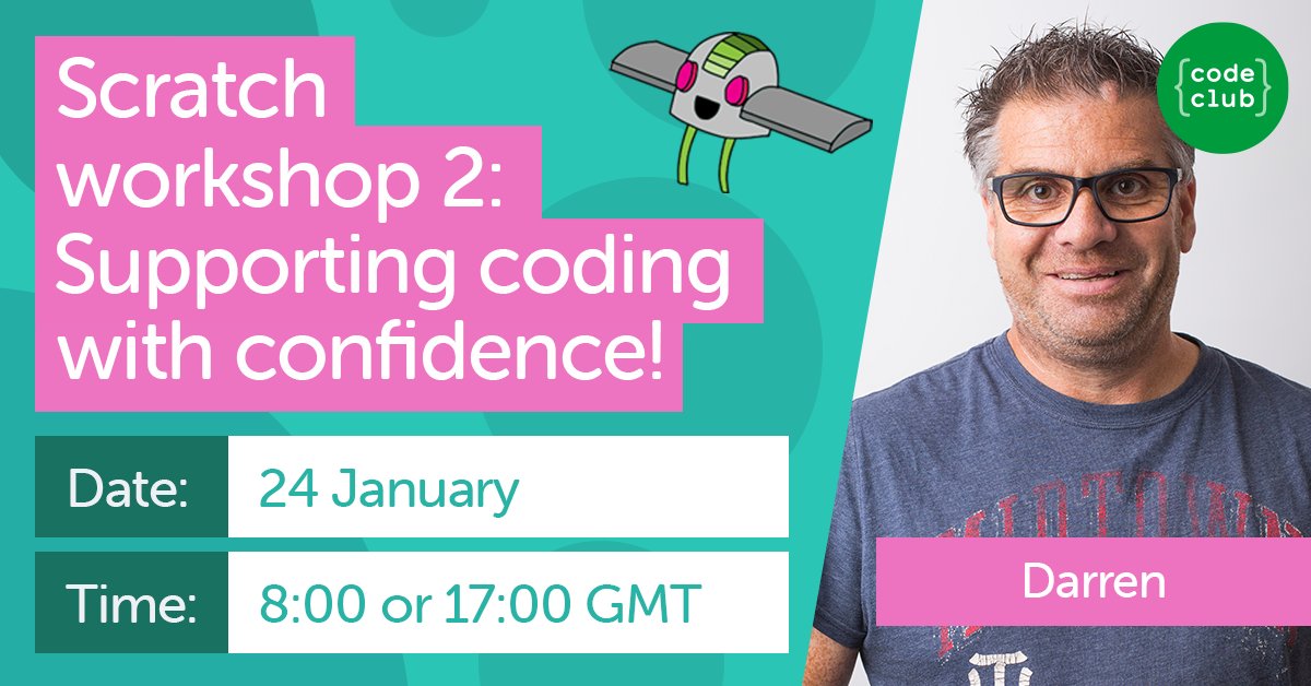 Improve your confidence with Scratch by getting some practical coding experience using our resources, and see how you could use these resources in your club! 

24 Jan, 8am or 5pm GMT

Book your place: form.raspberrypi.org/f/scratch-janu…