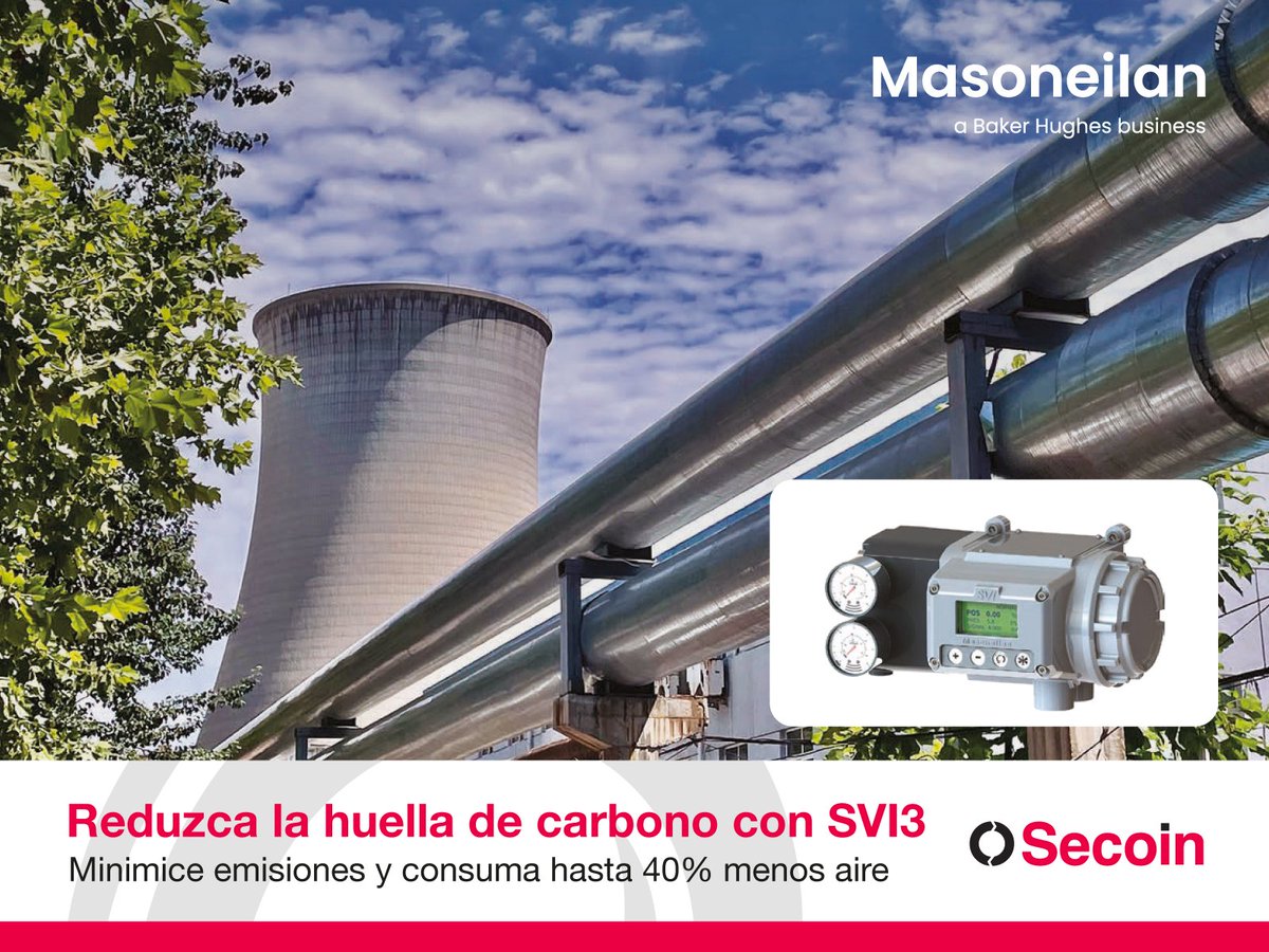 SecoinUy's tweet photo. Reduzca la huella de carbono sin comprometer el funcionamiento de la planta con el posicionador digital para válvulas neumáticas #SVI3 de #Masoneilan 🌱

🔗 Más info: https://t.co/dg2A5iHWsz

🏷️  #posicionadordevalvulas #valvulasneumaticas #valvulasdecontrol #bakerhughes https://t.co/PmRRxoCNId