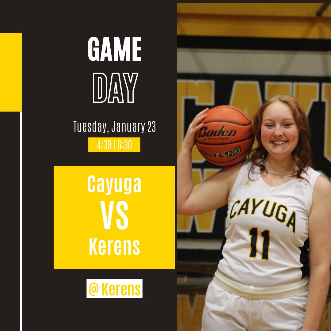 CayugaGirlsBB's tweet photo. Today starts a big week for Cayuga basketball! 

Kerens will not be selling tickets at the gate. You will have to purchase them on their school website or use the QR code posted. 

Come out and support! #GoCats https://t.co/dvCAZq0NQf