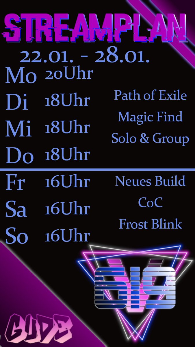 Neue Woche, neuer Plan. Bald gibt es ein neues Build...