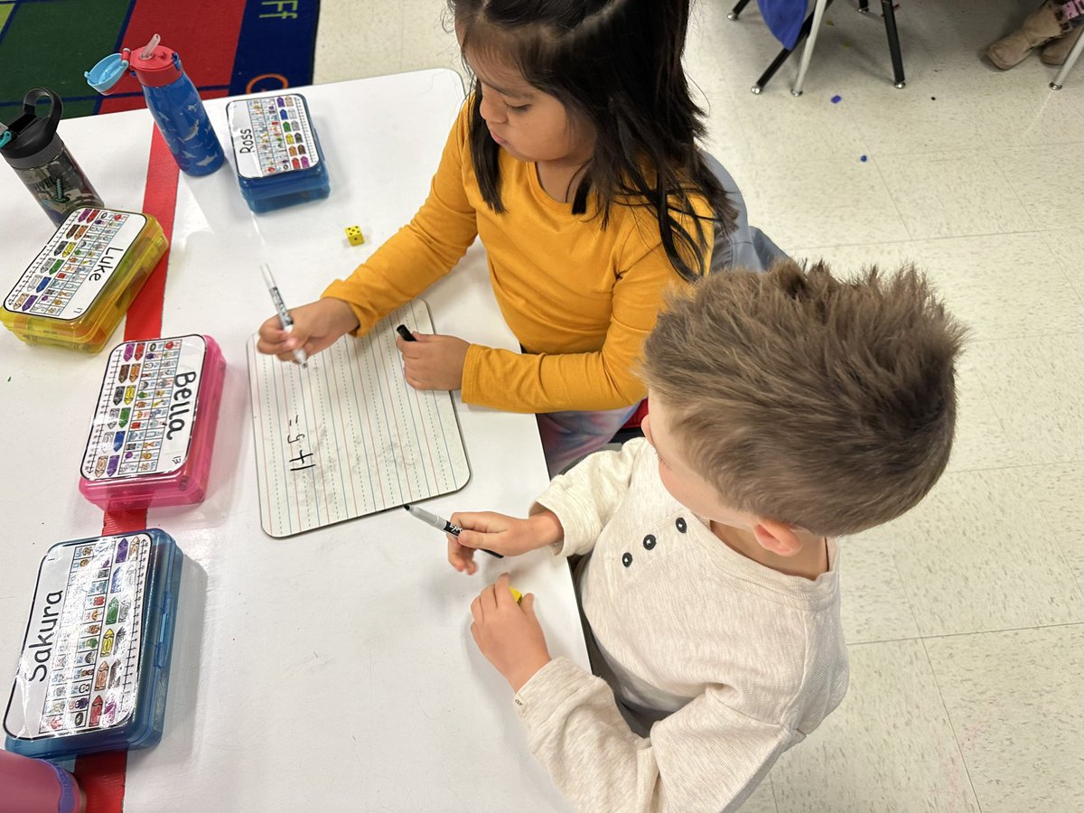 EschASketchK's tweet photo. Roll and Add with a partner!! Dice, dry erase boards and markers all courtesy of @amazon #dolphinSTEM @Donald_ES @ExpoMarkers https://t.co/DBLSMMsXaL