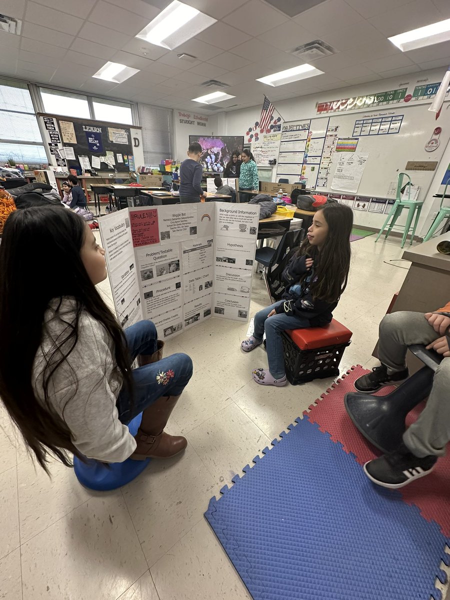 4th graders doing the last touch -ups on their Science Fair boards to be ready to present to 1st graders tomorrow. 😀