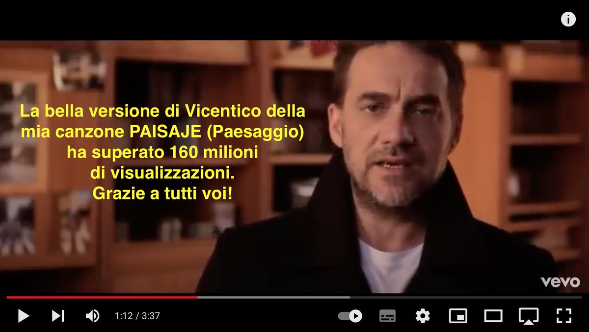FrancoSimoneFS's tweet image. La bella versione di #Vicentico della mia canzone #PAISAJE (Paesaggio) ha superato 160 milioni di visualizzazioni.
Grazie a tutti voi!

(La hermosa versión de Vicentico de mi canción PAISAJE (Paesaggio) ha superado 160 millones de reproducciones.
¡Gracias a todos ustedes!)
