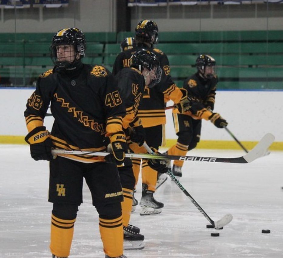 614Hockey's tweet photo. This weekend, the @UA_Ice_Hockey club debuted their new alternate “ARLINGTON” threads. These came out so great and the boys look CLEAN.

Appreciate the Upper Arlington Hockey Boosters &amp; team allowing us to bring these sweaters to life! 

HA-BE! 🐻 https://t.co/GVME9SVNYF